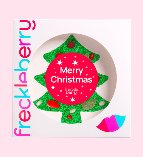 Christmas Giant Lolly Tree - Merry Christmas red sticker - box