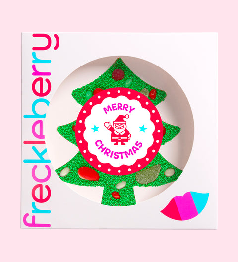 Christmas Giant Lolly Tree - Merry Christmas santa sticker - box