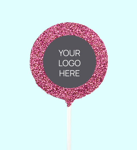 Corporate Personalised Chocolate Round Freckle Pop - Logo/Graphic Upload - Purple Freckle