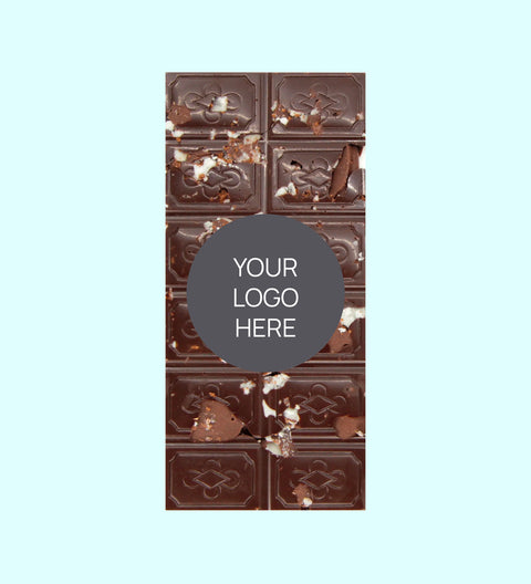 Corporate Personalised Gourmet Chocolate Block - Logo/Graphic Label - Mint Slice Dark Chocolate Block