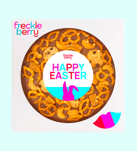 Easter - Giant Loaded Pizza - Snack Time - Happy Easter bunny ears - Box
