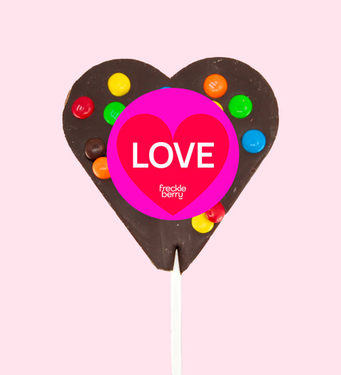 Heart M&M Pop - Dark Chocolate - LOVE