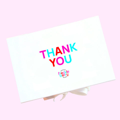 Luxury Gloss White Hamper Gift Box - Thank You