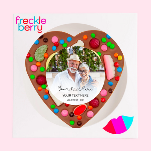 Personalised 260g Giant Lolly Pizza Heart - Wedding - Photo and Text - bonbonniere ideas