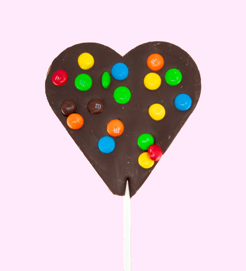 Personalised Heart M&M Pop - Dark Chocolate