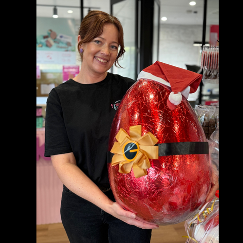Giant 6kg chocolate egg for Christmas