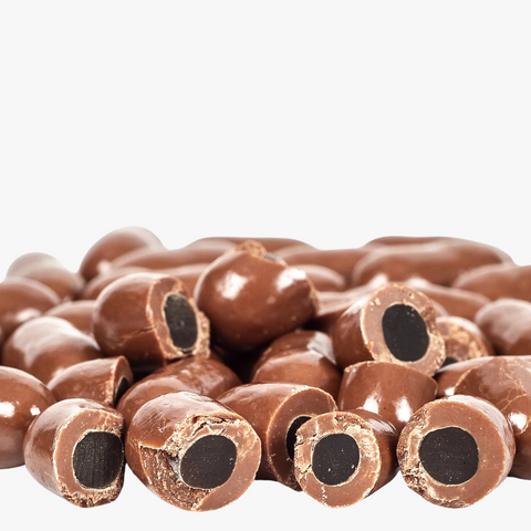 Milk chocolate licorice bullets