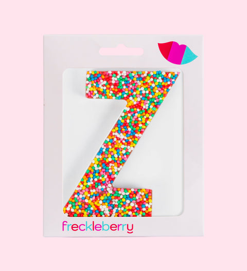 Freckle chocolate letter Z in milk white or dark