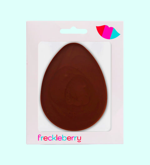 Three flat chocolate eggs Easter dark chocolate