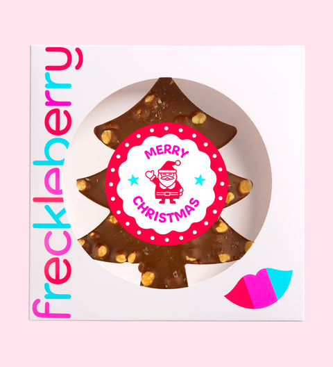 Giant hazelnut, caramel and sea salt milk chocolate Christmas Tree