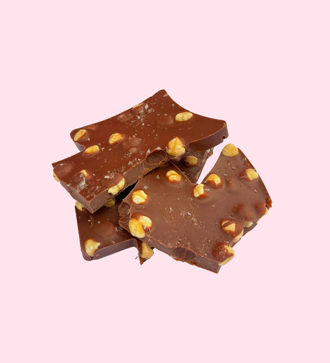 Giant hazelnut, caramel and sea salt milk chocolate Christmas Tree