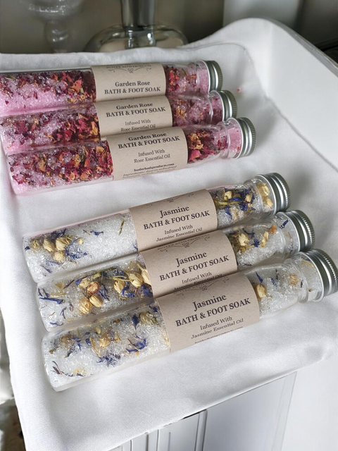 Bath salt soak test tubes: Rose