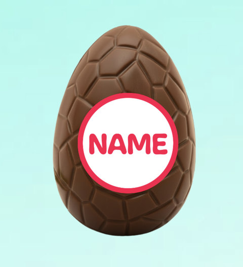 A luxurious Belgian milk chocolate egg, available with a personalised name for the ultimate Easter gift.