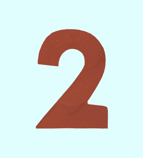 Milk chocolate number 2: Milk chocolate number 2 with rainbow freckles, handcrafted from smooth Belgian chocolate