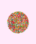 Creamy Belgian milk chocolate with multicolour sprinkles