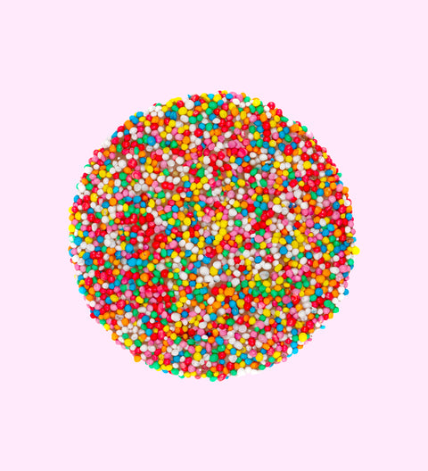 Creamy Belgian chocolate (available in 3 variants - dark, milk or white) topped with colourful sprinkles, can be customised with your uploaded image for a unique and thoughtful gift. 