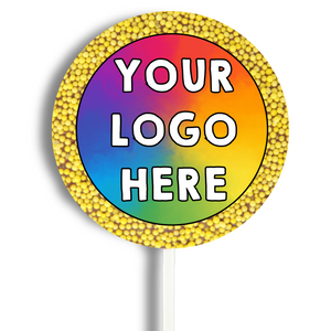 Corporate Personalised Chocolate Round Freckle Pop - Logo/Graphic Upload