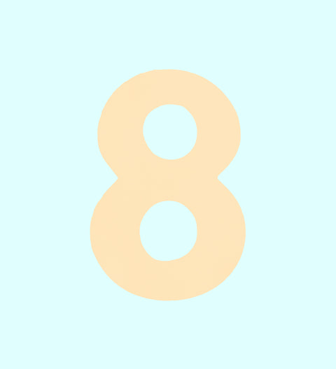 White chocolate number 8: White chocolate number 8 with colourful freckles, creamy Belgian chocolate and playful finish