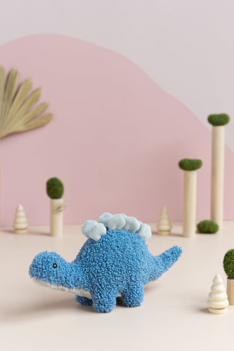 A shy but energetic dino who loves mushroom foraging and pizza nights. A super-soft plush toy, perfect for babies, kids, and comforting cuddles.