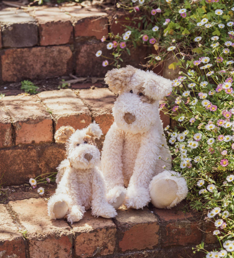 Buddy, or Bud as he is more commonly known and Buddy the Dog Rattle, is a shy gentle dogs who will do anything for their human companion. Super-soft plush design made for snuggles. Perfect newborn or baby shower gift.