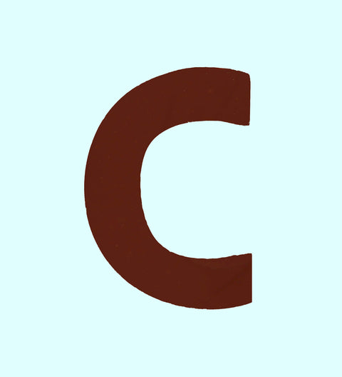 Dark Belgian chocolate letter C. Perfect for birthday and gifts.