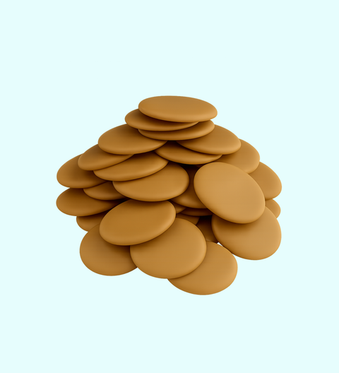 Caramel Belgian chocolate buds. 