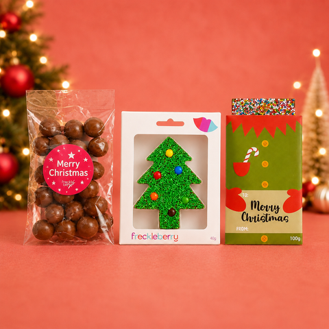 Gift bag perfect Christmas gifts. Australian made premium Belgian chocolate