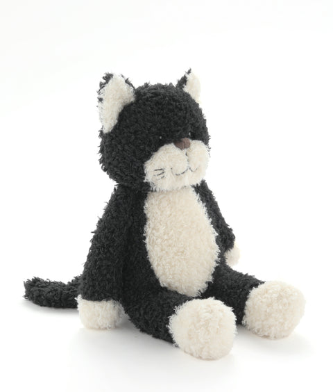 A playful black and white farm feline with a mischievous streak - soft plush toys for kids.