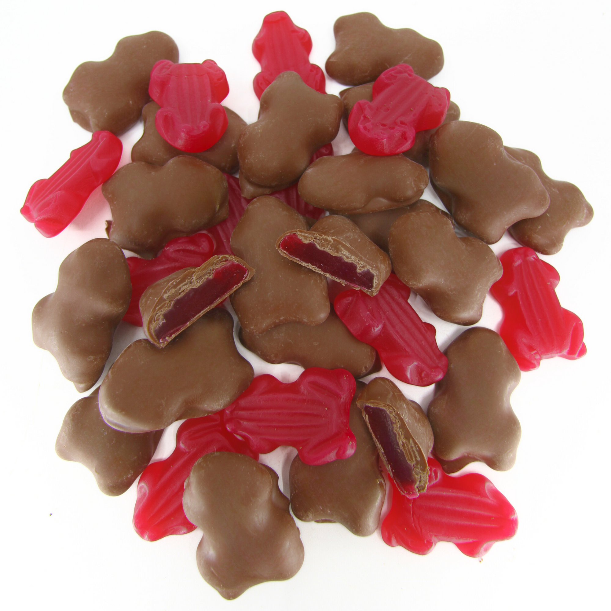 260g Chocolate Coated Raspberry Frogs