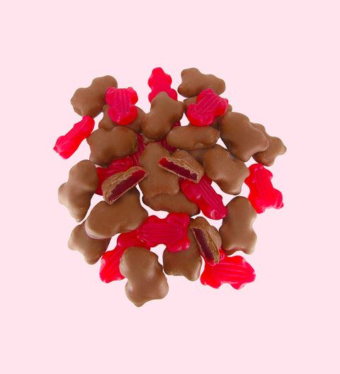 Chocolate Coated Raspberry Frogs - 200g