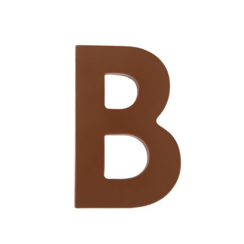 Premium plain Belgian milk chocolate letter "B" – a fun and tasty treat perfect for personalising any occasion.