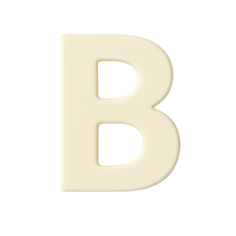 Premium plain Belgian white chocolate letter "B" – a fun and tasty treat perfect for personalising any occasion.