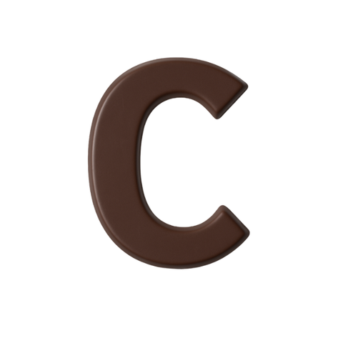 Premium plain Belgian dark chocolate letter "C" – a fun and tasty treat perfect for personalising any occasion.