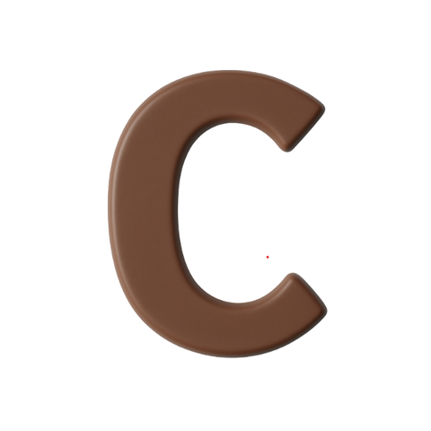 Premium plain Belgian milk chocolate letter "C" – a fun and tasty treat perfect for personalising any occasion.