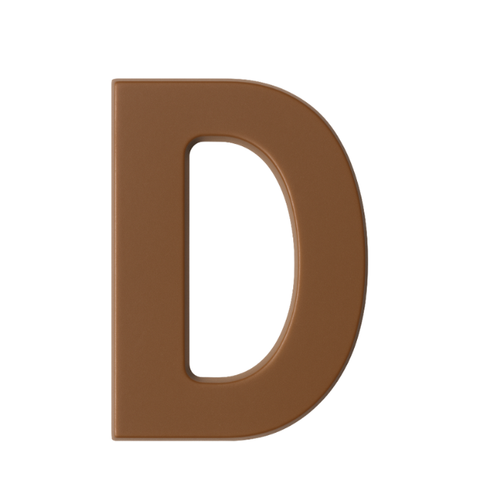 Premium plain Belgian milk chocolate letter "D" – a fun and tasty treat perfect for personalising any occasion.