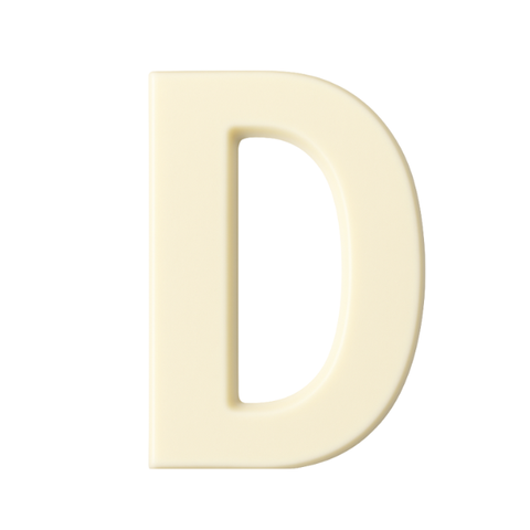 Premium plain Belgian white chocolate letter "D" – a fun and tasty treat perfect for personalising any occasion.