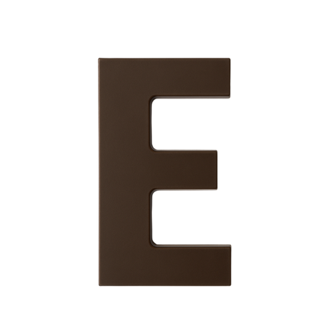 Premium plain Belgian dark chocolate letter "E" – a fun and tasty treat perfect for personalising any occasion.