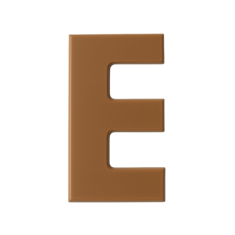 Premium plain Belgian milk chocolate letter "E" – a fun and tasty treat perfect for personalising any occasion.