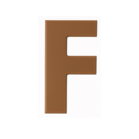 Premium plain Belgian milk chocolate letter "F" – a fun and tasty treat perfect for personalising any occasion.