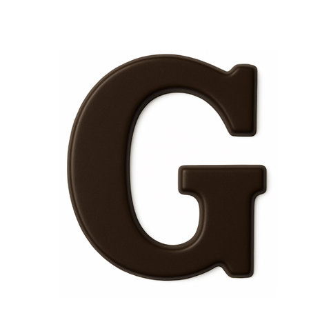 Premium plain Belgian dark chocolate letter "G" – a fun and tasty treat perfect for personalising any occasion.