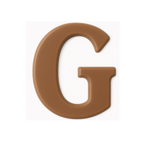 Premium plain Belgian milk chocolate letter "G" – a fun and tasty treat perfect for personalising any occasion.