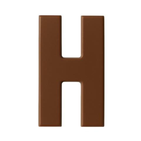 Premium plain Belgian milk chocolate letter "H" – a fun and tasty treat perfect for personalising any occasion.