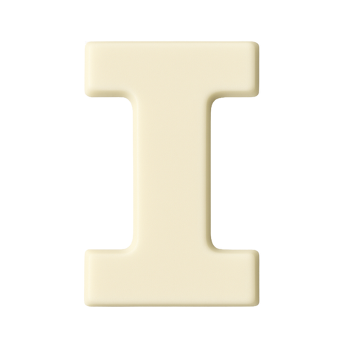 Premium plain Belgian white chocolate letter "I" – a fun and tasty treat perfect for personalising any occasion.
