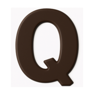 Premium plain Belgian dark chocolate letter "Q" – a fun and tasty treat perfect for personalising any occasion.