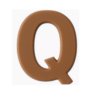 Premium plain Belgian milk chocolate letter "Q" – a fun and tasty treat perfect for personalising any occasion.