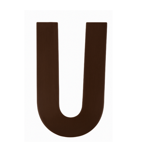 Premium plain Belgian dark chocolate letter "U" – a fun and tasty treat perfect for personalising any occasion.