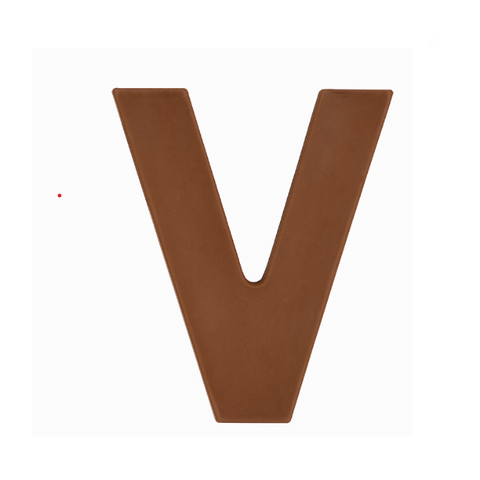 Premium plain Belgian milk chocolate letter "V" – a fun and tasty treat perfect for personalising any occasion.