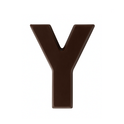 Premium plain Belgian dark chocolate letter "Y" – a fun and tasty treat perfect for personalising any occasion.