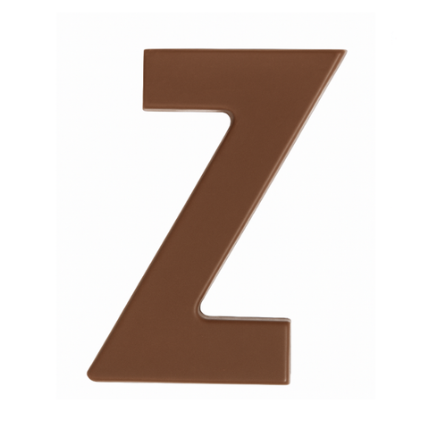 Premium plain Belgian milk chocolate letter "Z" – a fun and tasty treat perfect for personalising any occasion.