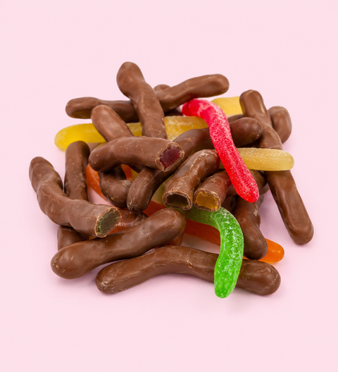 A favourite chocolate of chocolate coated snakes